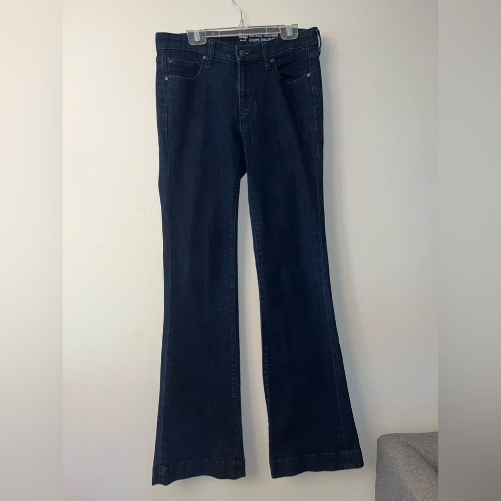 GAP Women's Dark Blue Mid Rise Trouser Jean